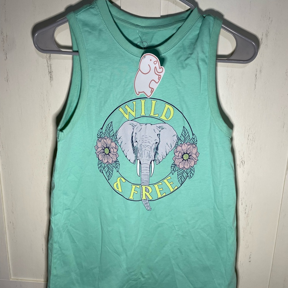 Ivory Ella Mint Tank Top with Elephant Design 100% cotton NWT  XS+S Sizes